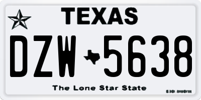 TX license plate DZW5638