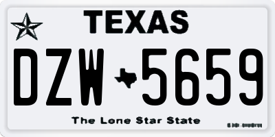 TX license plate DZW5659