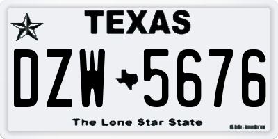 TX license plate DZW5676