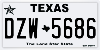 TX license plate DZW5686