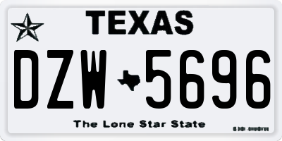 TX license plate DZW5696