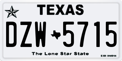 TX license plate DZW5715