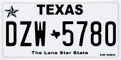 TX license plate DZW5780