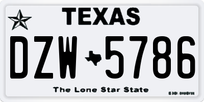 TX license plate DZW5786