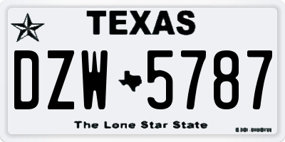 TX license plate DZW5787
