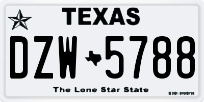 TX license plate DZW5788