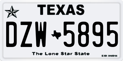 TX license plate DZW5895