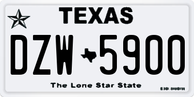 TX license plate DZW5900