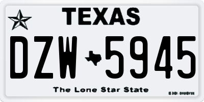 TX license plate DZW5945