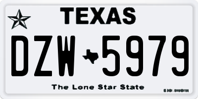 TX license plate DZW5979