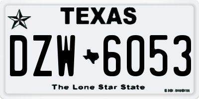 TX license plate DZW6053
