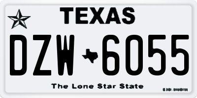 TX license plate DZW6055