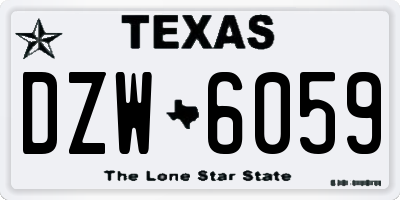 TX license plate DZW6059