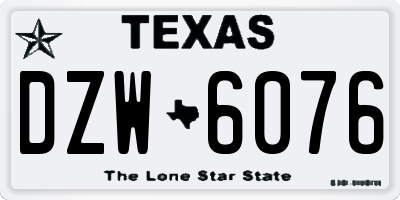 TX license plate DZW6076