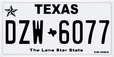 TX license plate DZW6077