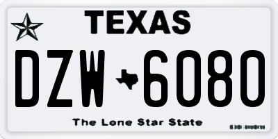 TX license plate DZW6080