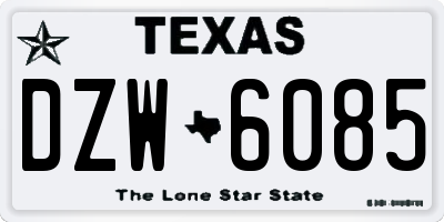 TX license plate DZW6085