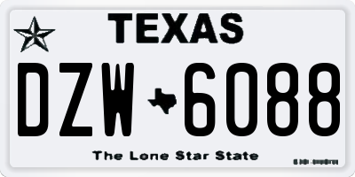 TX license plate DZW6088