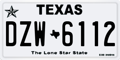 TX license plate DZW6112