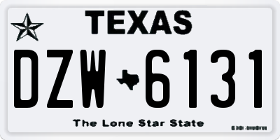TX license plate DZW6131