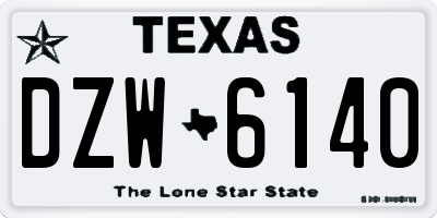 TX license plate DZW6140