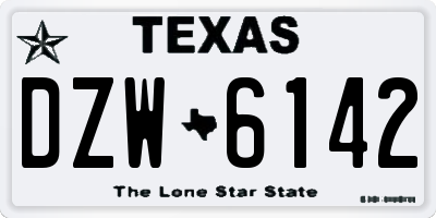 TX license plate DZW6142