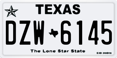 TX license plate DZW6145