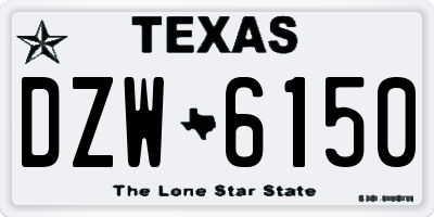 TX license plate DZW6150