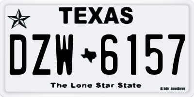 TX license plate DZW6157