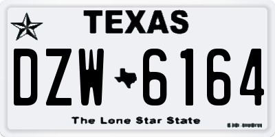 TX license plate DZW6164