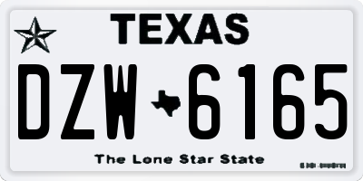 TX license plate DZW6165