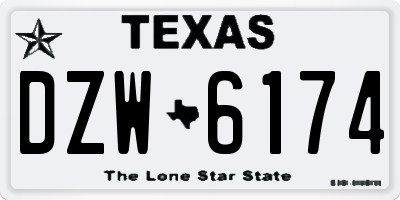 TX license plate DZW6174