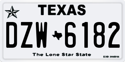 TX license plate DZW6182
