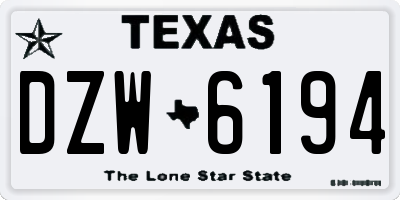TX license plate DZW6194