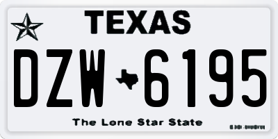 TX license plate DZW6195