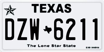 TX license plate DZW6211