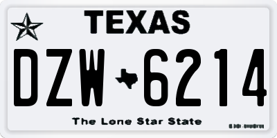 TX license plate DZW6214
