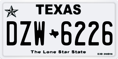 TX license plate DZW6226