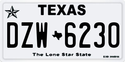 TX license plate DZW6230