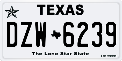 TX license plate DZW6239