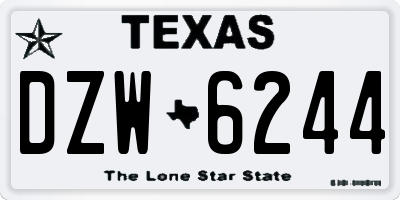 TX license plate DZW6244