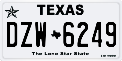 TX license plate DZW6249