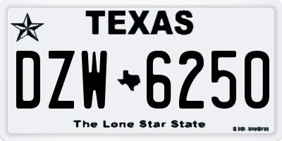 TX license plate DZW6250