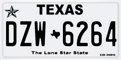 TX license plate DZW6264