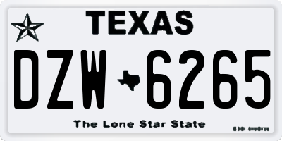 TX license plate DZW6265