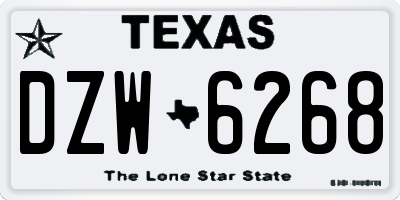 TX license plate DZW6268