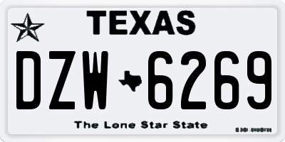 TX license plate DZW6269
