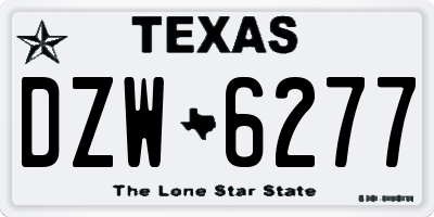 TX license plate DZW6277