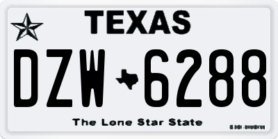 TX license plate DZW6288