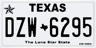 TX license plate DZW6295